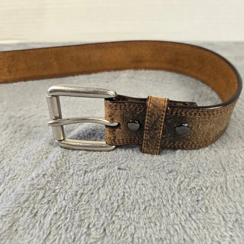 Ariat Mens Brown Distressed Full Grain Leather Western Belt 44 10011714